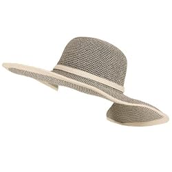 Shapeable Sun Beach Ribbon Hat Floppy 5" Brim Black