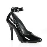 5 Inch Women's Sexy High Heel Shoes Classic Pump Shoes With Ankle Strap Black Patent