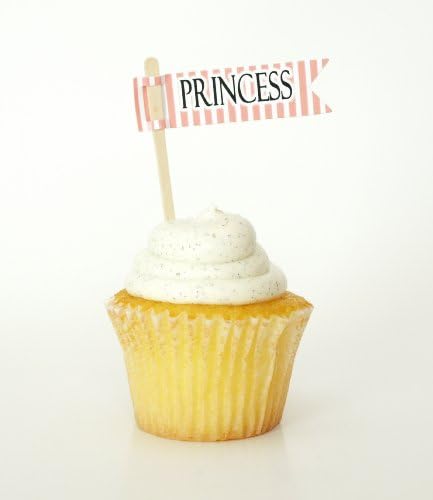 "Princess" Party Cupcake Toppers, Pink (Set of 12) - Little Girl Birthday Parties, Pink Party Decorations