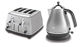 Delonghi Icona Silver Kettle kbo3001 Icona Silver Toaster cto4005s Combination Set