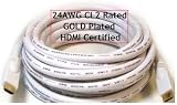 PTC 20ft PREMIUM GOLD Series HDMI CERTIFIED 24AWG CL2 rated cable -WHITE