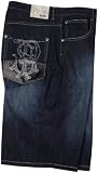 Southpole Young Men's Washed Denim With Leather Trim Short