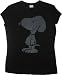 Peanuts Words in Snoopy Black Juniors T-shirt Tee