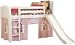 Bolton Furniture Cottage Low Loft White-Bot. Curtain/Slide, Pink/White