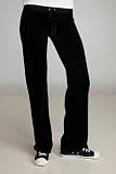 Juicy Couture Black Wide Leg Velour Drawstring Pants