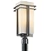 Kichler Lighting 49207BK FL Tremillo 20-Inch Light Fluorescent Outdoor Post Lantern, Black with Satin-Etched Cased Opal Glass
