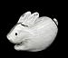 New Hand Blown Glass White Rabbit Paperweight