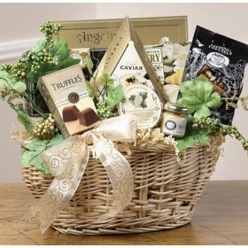 Savory Sophisticated Gourmet Food Gift Basket with Caviar - Medium by ArtofAppreciation.com