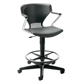 HON Pneumatic Height Stool With Arms - Steel Frame - 26.5 x 26.5 x 46 - Polymer Lava Seat from Lava Lamps