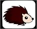 Decorated Mouse Pad with hedgehog, quills, nose, sitting, black