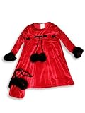 Just Peachy - Girls Long Sleeved Holiday Velvet Dress Set with Matching Purse, Red, Black
