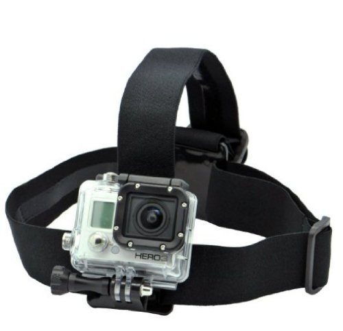 Masione® Gopro Head Strap/Belt Harness Mount for Gopro HD Hero4 Hero3+ Hero3 Hero2 1 cameras Adjustable(Black)