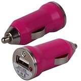 iGloo Bullet USB Compact Travel Adapter In Car Charger For Apple iPhone 5 - Pink