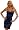 Dark Navy Blue Strapless Tube Pleated Party Hot Womens Mini Dress, Small