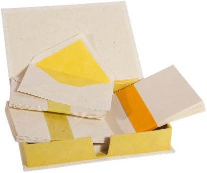 Stationery Box Set with Lokta Paper - 100% Handmade! - Yellow