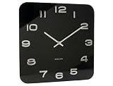 Karlsson Retro Square Glass Wall Clock - Black