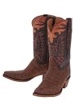 Lucchese Classics Crocodile Cowboy Boots 5/4 Mens - Tan