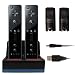 (B) Wii Remote / Controller BLACK Dual Charging Dock with 2 FREE Rechargeable Batteries - for use with or without Wii Motion Plus + Free Mains Adapter - iZKA™ One Stop Shop For All Your Accessory Needs