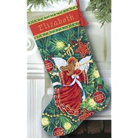 Dimensions Gold Collection Christmas Angel Stocking Needlepoint Kit
