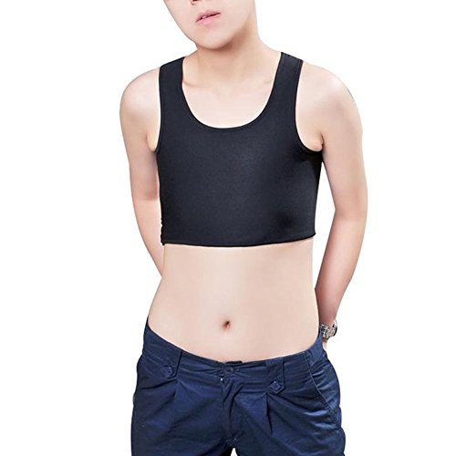 Vinaka super flat les lesbian tomboy short vest chest b…