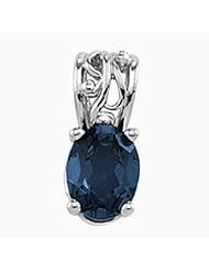 14K White Gold Oval Cut Sapphire Pendant -- LIFETIME WARRANTY