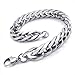 KONOV Stainless Steel Wide Link Men's Bracelet, Silver, 8 1/2 Inch