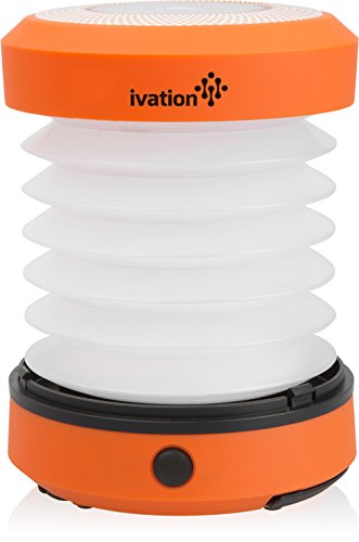 Ivation LED Camping Lantern Collapsible & Rainproof, Flashlight torch Mini Lamp with hanging handle, 2 Lighting levels, Battery Operated, Portable Handy and Easy to store