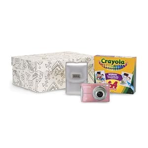 41aEPlOqtGL. SL500 AA300  Olympus FE 46 12MP Digital Camera Pink Crayola Kit with 5x Optical Zoom and 2.7 inch LCD and Silver Case, 64 pack of Crayons and Storage Box