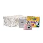 Olympus FE-46 12MP Digital Camera Pink Crayola Kit with 5x Optical Zoom and 2.7 inch LCD and Silver Case, 64 pack of Crayons and Storage Box