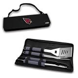 Metro BBQ Tote - Arizona Cardinals - The Metro BBQ Tote stands out among other portable barbecue tool set. It's a 3-piece BBQ tool set with gray silicone handles in an attractive black polyester zip-up case with an adjustable black shoulder strap. It in