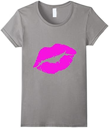 Women's Lipstick Lips Retro Pop Culture T-shirt Eigthiees Costumes Medium Slate