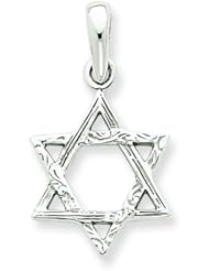 14K White Gold Star of David Pendant Charm Jewelry