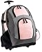 Upscale Denier Poly Backpack with Wheels - Light Pink/Grey