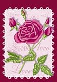 Valentine &acute; s Day Rose Love Stamp Mini Flag - B001CTLMPA