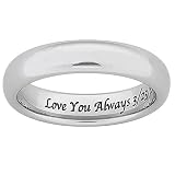 Personalized Tungsten Polished Engraved Wedding His/Her Band - Wedding Gifts