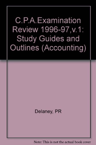 Wiley Cpa Examination Review 1996-1997: Outlines and Study Guides (23rd ed. Vol 1 (1st of a 2 Vol Set))
