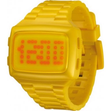 LED LED-YW-STP Unisex Digital Yellow Dial And Pu Strap Watch