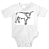 Onesie with "black and white", Texas, domestic, cow, cattle, animal, bovine