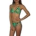 2PC SET Swim Wear: Womens Buffalo Comfortable & Soft, Top & Bottom Dri-Fit Surf Bikini Swimsuit - Green & Purple (Size: XS)