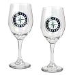Seattle Mariners MLB 2pc Wine Glass Set - Primary Logo by Great American Products