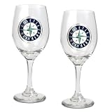 MLB Seattle Mariners 14-Ounce Wine Glass (Set of Two) Amazon.com