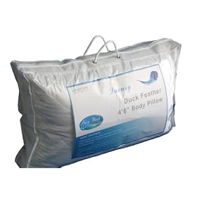 Homescapes 4'6" Full Body / Bolster / Pregnancy / Maternity Pillow Filled with Premium New White Duck Feathers - Wash at Home Range