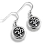 OM or Aum Hindu Yoga Symbol Sterling Silver Round Hook Earrings