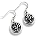 OM or Aum Hindu Yoga Symbol Sterling Silver Round Hook Earrings