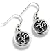OM or Aum Hindu Yoga Symbol Sterling Silver Round Hook Earrings
