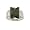 Bling Five Stone Almost Emerald Cut Olivine Color Cubic Zirconia Silvertone Cocktail Ring Size 5