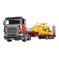 Bruder 3555 - Scania Tieflader mit CAT-Bulldozer