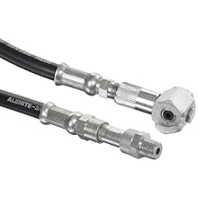Alemite 6615-G Hose Assembly for High Pressure Bucket Pump, Equipped with Built-In Check Valve, Includes 51219 Swivel, 317854-5F Hose, 304300 Coupler, & 46405 Valve, 7/16-27 NS2