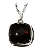 Sterling Silver Cherry Amber Square Pendant, 18