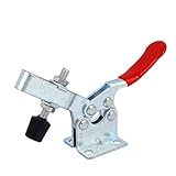 uxcell トグルクランプ　収容力90Kg　　Uバー横型　レッド　シルバートーン　クイックリリース　金属製